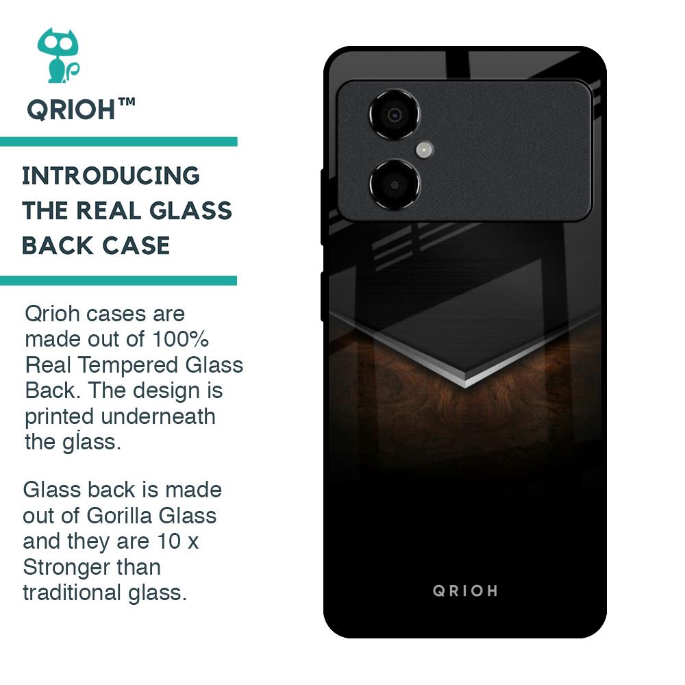 Dark Walnut Glass Case for Poco M4 5G