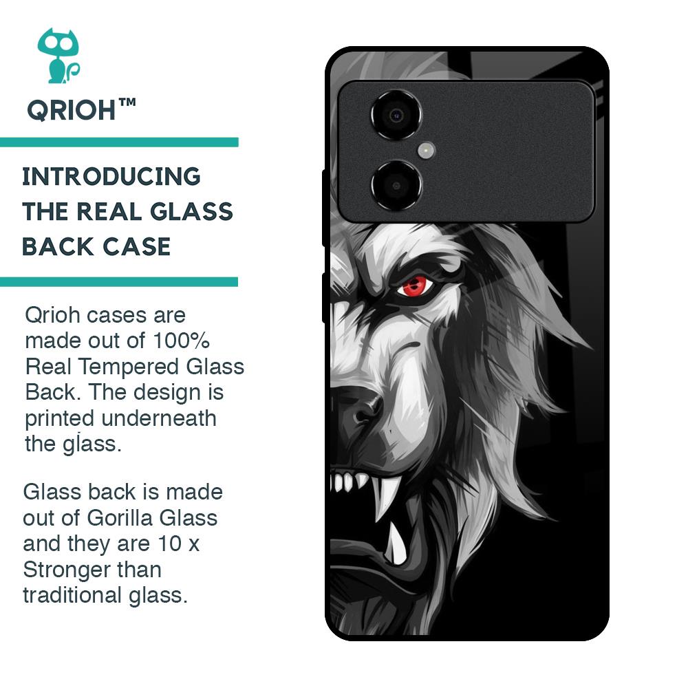 Wild Lion Glass Case for Poco M4 5G