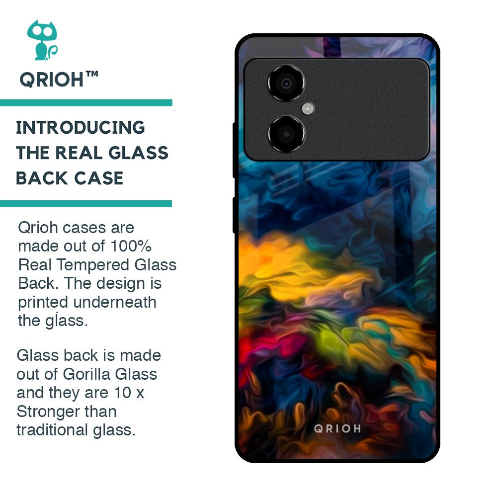 Multicolor Oil Painting Glass Case for Poco M4 5G