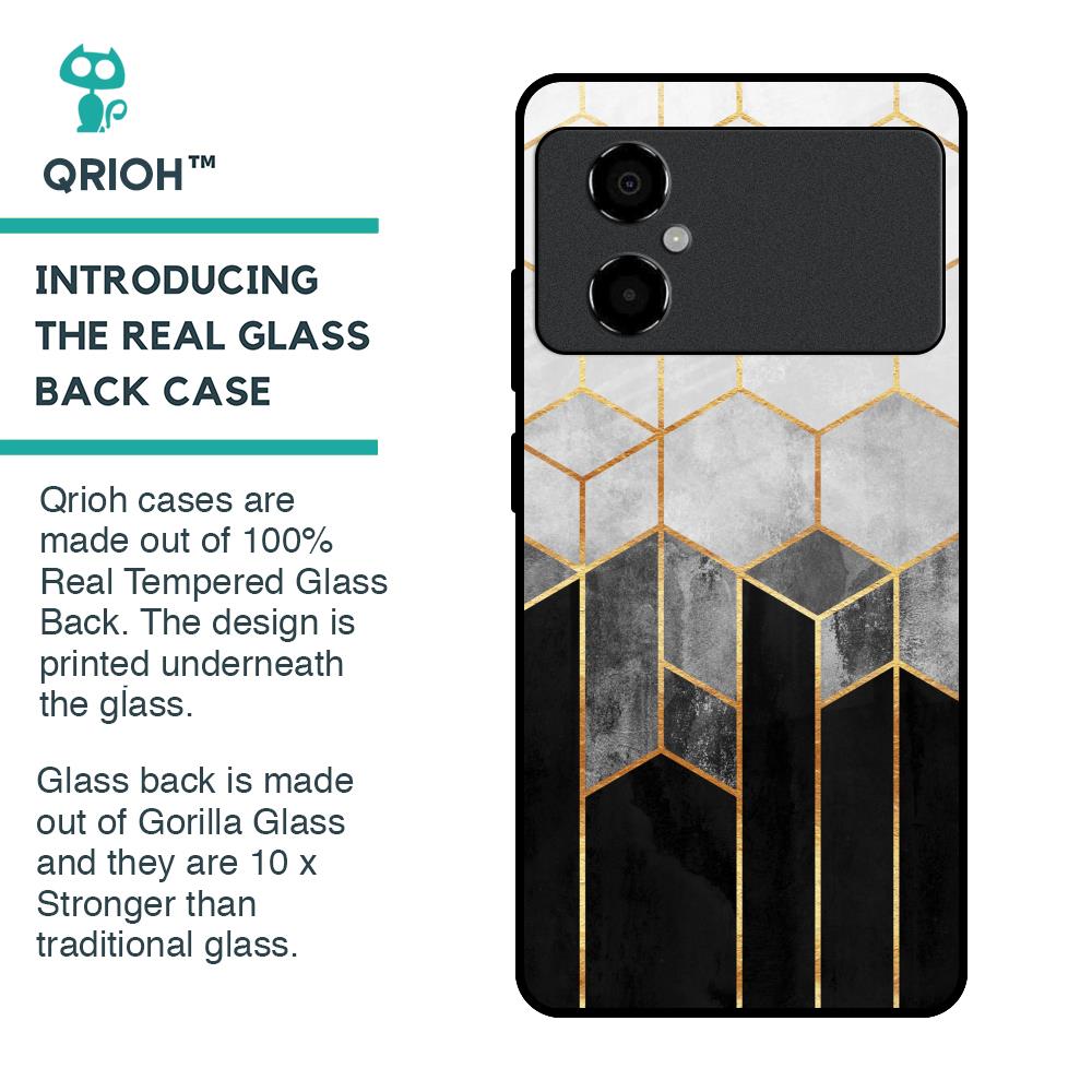Tricolor Pattern Glass Case for Poco M4 5G