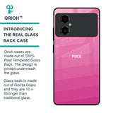 Pink Ribbon Caddy Glass Case for Poco M4 5G