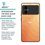 Orange Curve Pattern Glass Case for Poco M4 5G