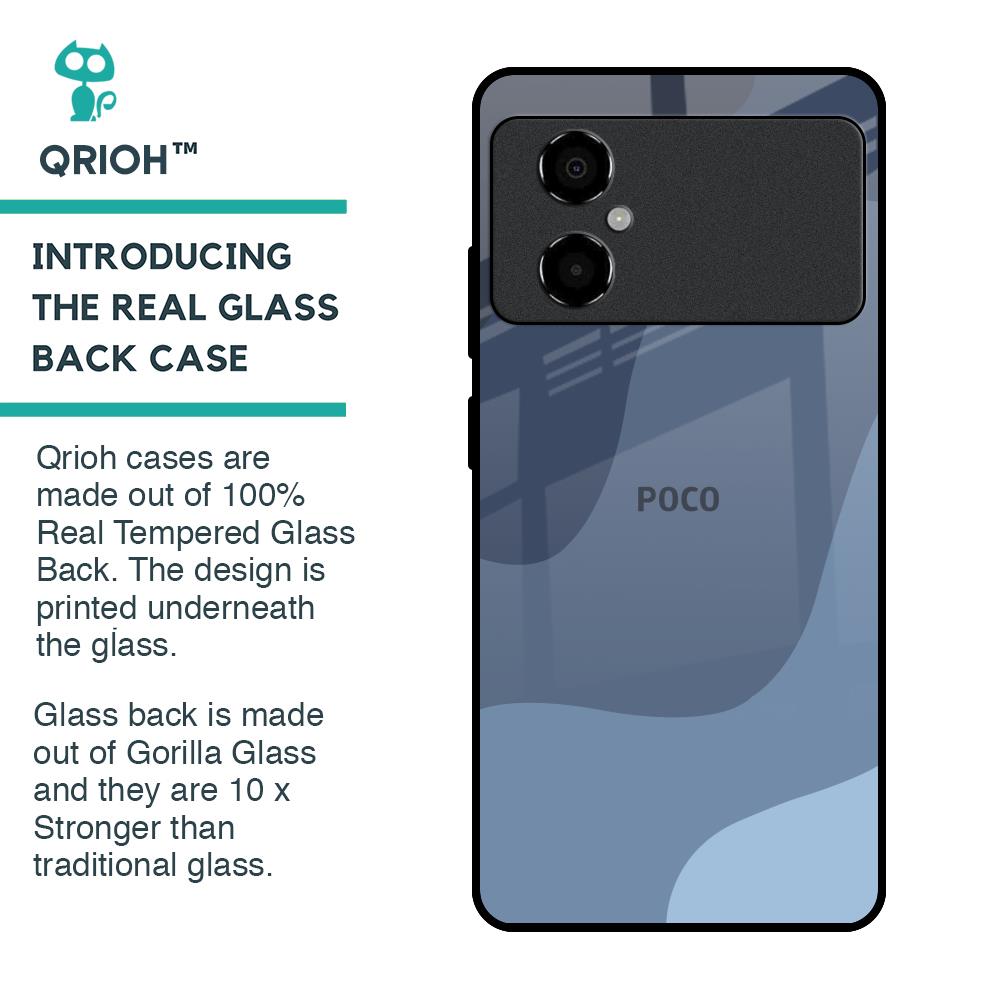 Navy Blue Ombre Glass Case for Poco M4 5G