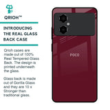 Classic Burgundy Glass Case for Poco M4 5G