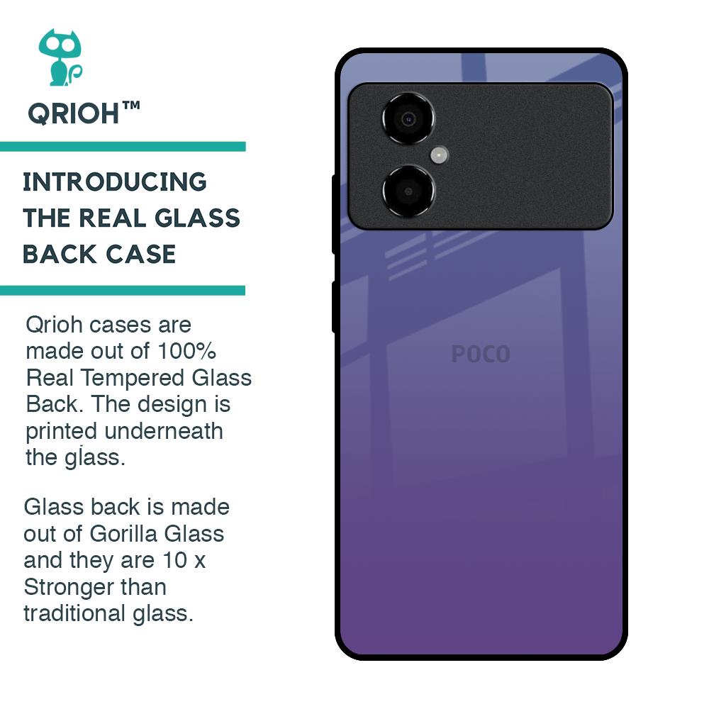 Indigo Pastel Glass Case For Poco M4 5G