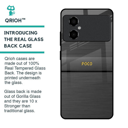 Grey Metallic Glass Case For Poco M4 5G