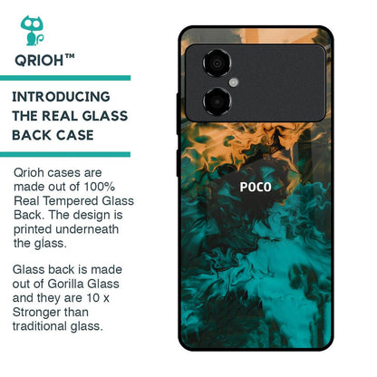 Watercolor Wave Glass Case for Poco M4 5G