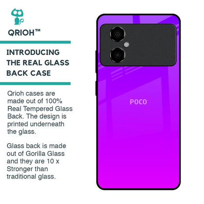 Purple Pink Glass Case for Poco M4 5G