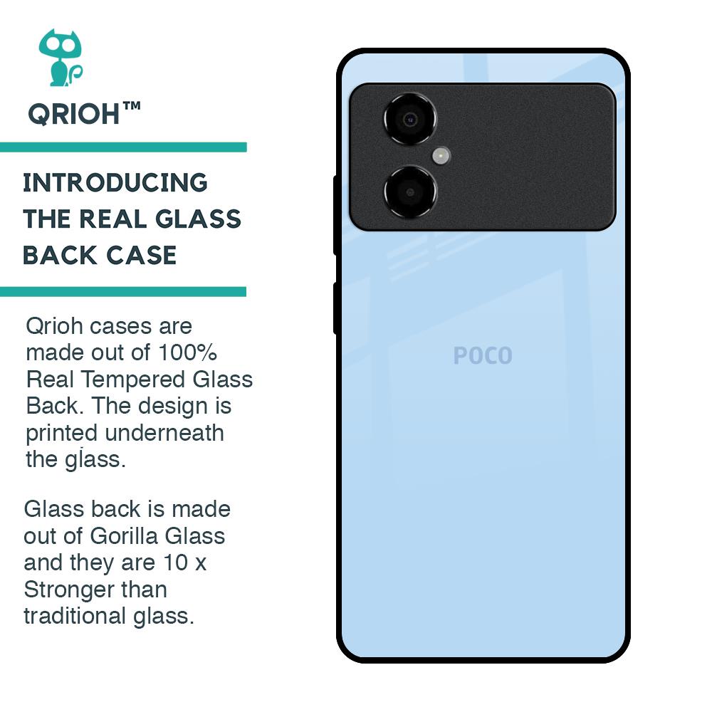 Pastel Sky Blue Glass Case for Poco M4 5G