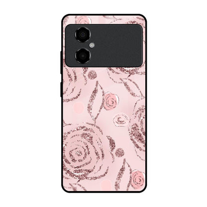 Shimmer Roses Poco M4 5G Glass Cases & Covers Online