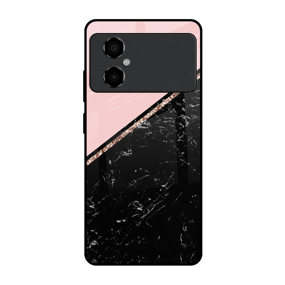 Marble Texture Pink Poco M4 5G Glass Cases & Covers Online