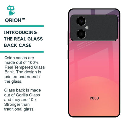 Sunset Orange Glass Case for Poco M4 5G