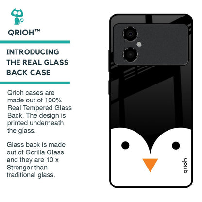 Cute Penguin Glass Case for Poco M4 5G