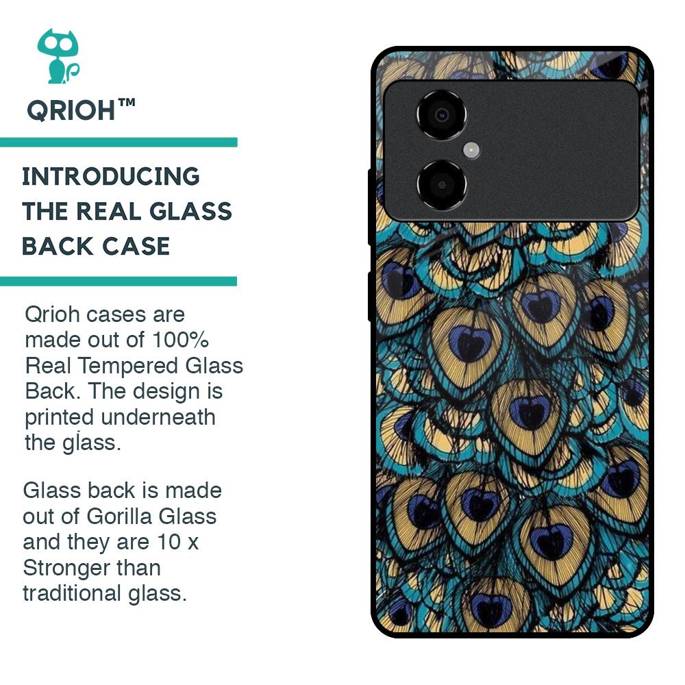 Peacock Feathers Glass case for Poco M4 5G