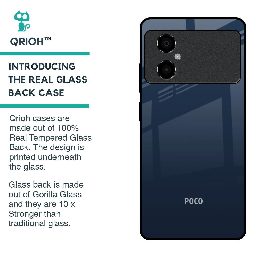 Overshadow Blue Glass Case For Poco M4 5G