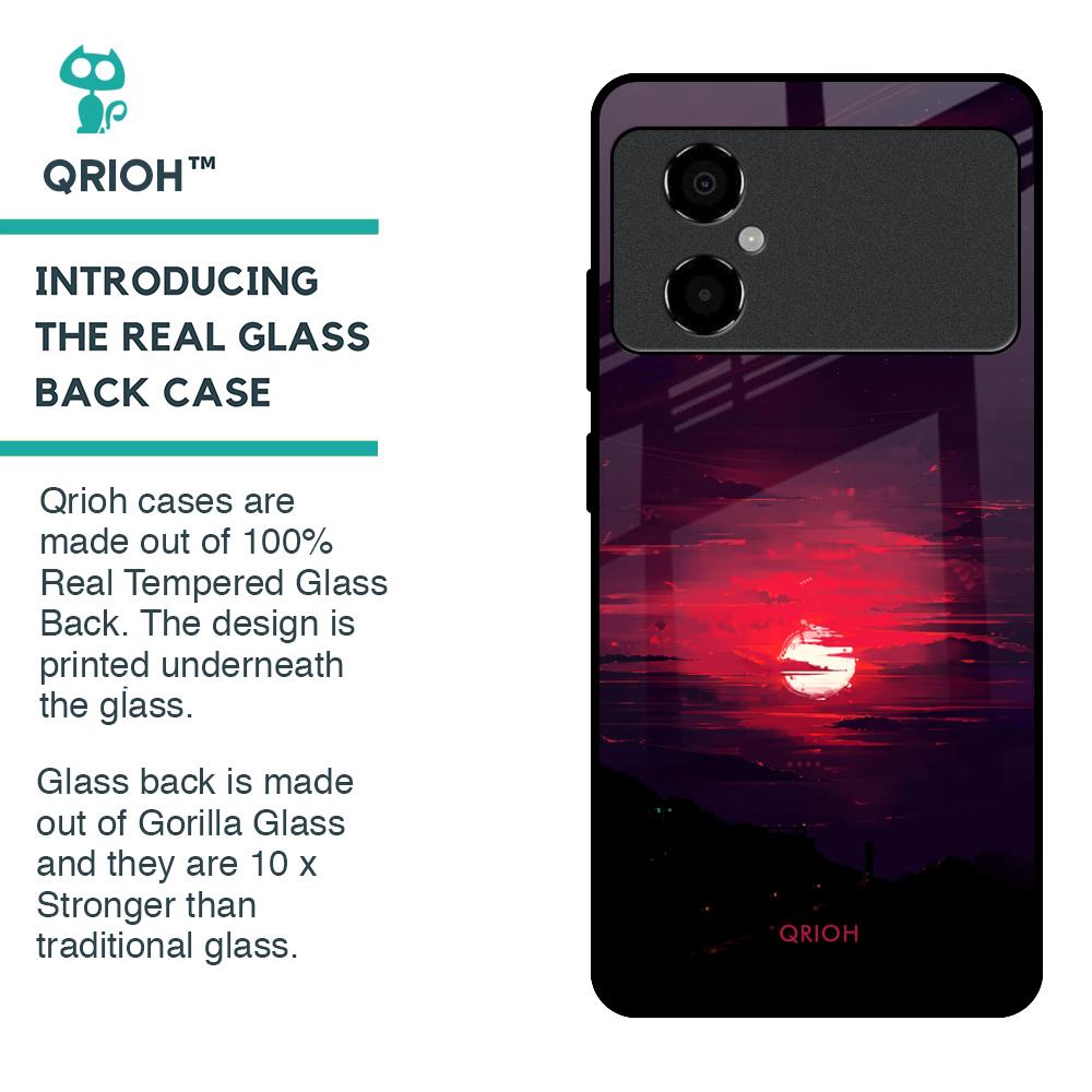 Morning Red Sky Glass Case For Poco M4 5G