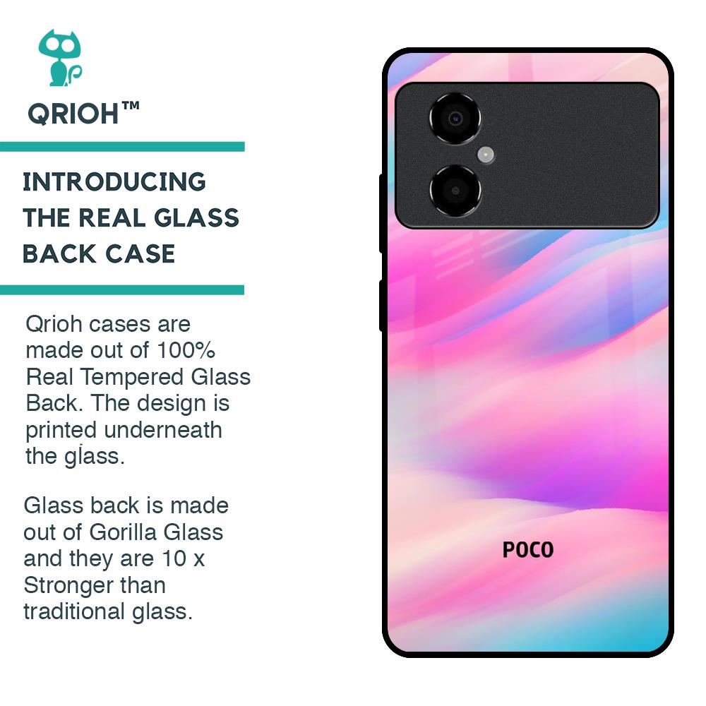 Colorful Waves Glass case for Poco M4 5G