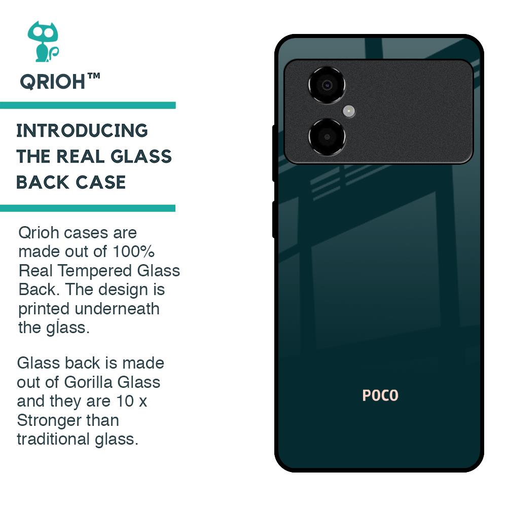 Hunter Green Glass Case For Poco M4 5G