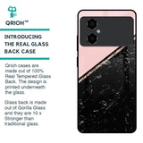 Marble Texture Pink Glass Case For Poco M4 5G