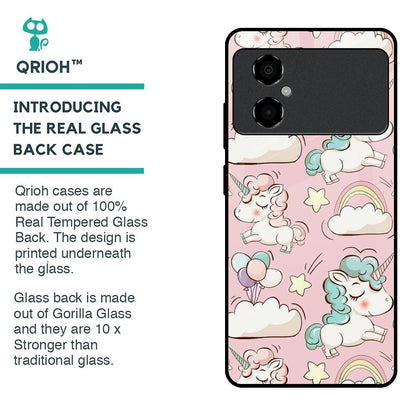 Balloon Unicorn Glass case for Poco M4 5G