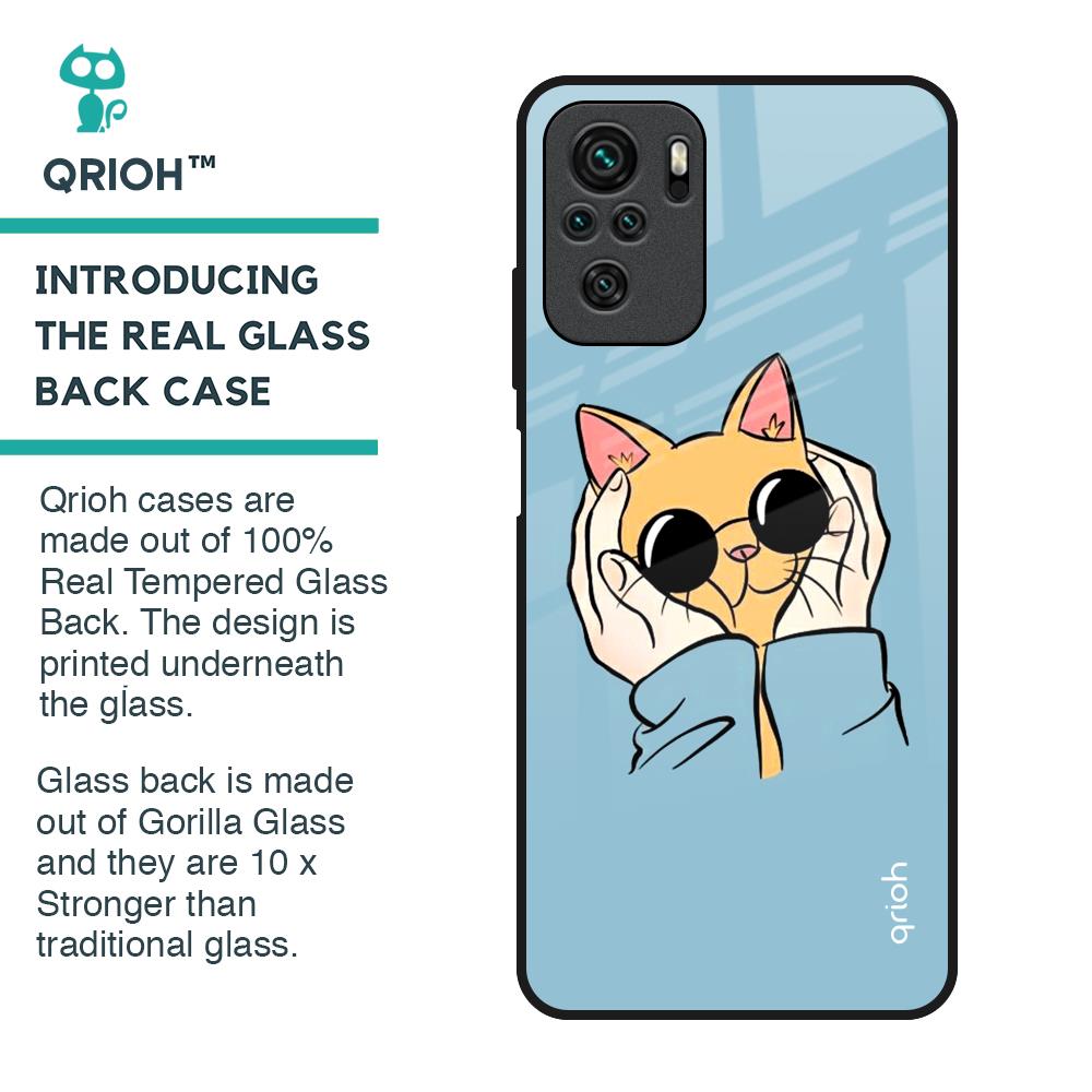 Adorable Cute Kitty Glass Case For Redmi Note 11 SE