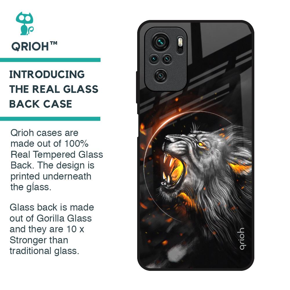 Aggressive Lion Glass Case for Redmi Note 11 SE