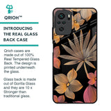 Lines Pattern Flowers Glass Case for Redmi Note 11 SE