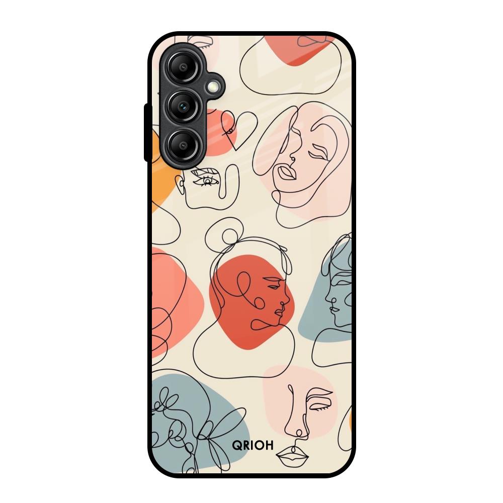 Abstract Faces Samsung Galaxy A14 5G Glass Back Cover Online