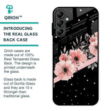 Floral Black Band Glass Case For Samsung Galaxy A14 5G