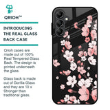 Black Cherry Blossom Glass Case for Samsung Galaxy A14 5G