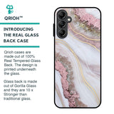 Pink & Gold Gllitter Marble Glass Case for Samsung Galaxy A14 5G