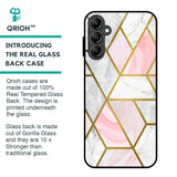 Geometrical Marble Glass Case for Samsung Galaxy A14 5G