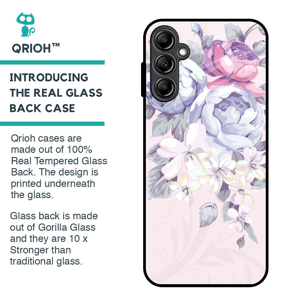Elegant Floral Glass Case for Samsung Galaxy A14 5G