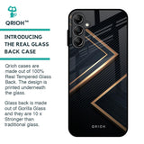 Sleek Golden & Navy Glass Case for Samsung Galaxy A14 5G