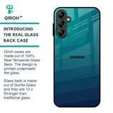 Green Triangle Pattern Glass Case for Samsung Galaxy A14 5G