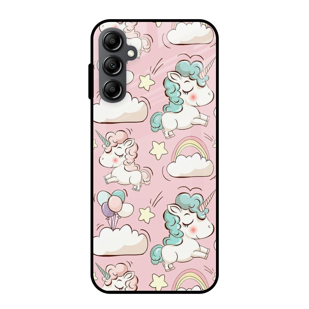 Balloon Unicorn Samsung Galaxy A14 5G Glass Cases & Covers Online