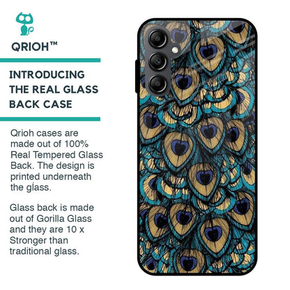 Peacock Feathers Glass case for Samsung Galaxy A14 5G
