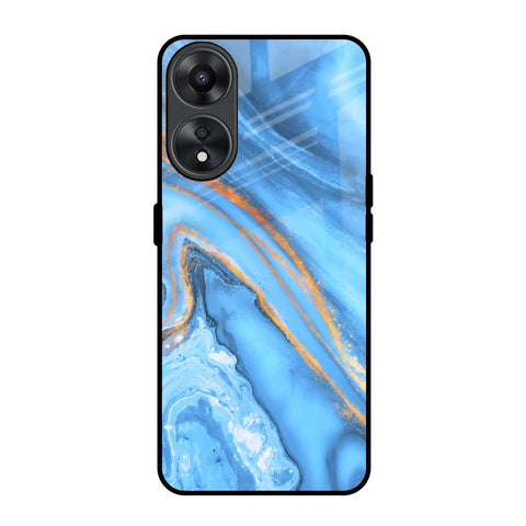 Vibrant Blue Marble Oppo A78 5G Glass Back Cover Online