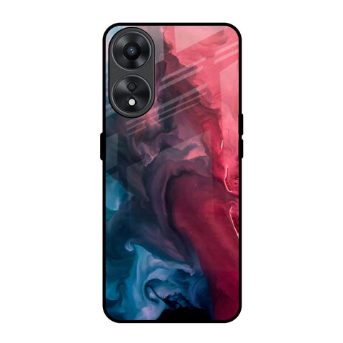 Blue & Red Smoke Oppo A78 5G Glass Back Cover Online