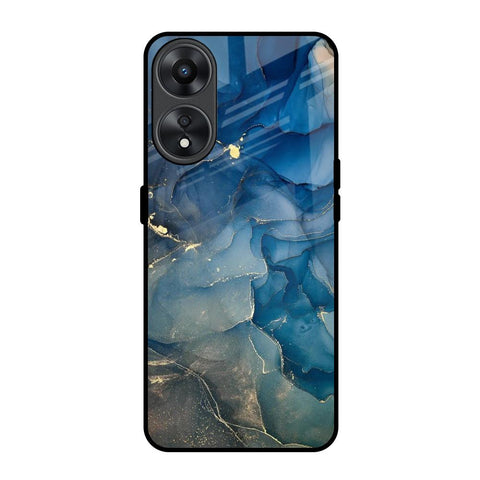 Blue Cool Marble Oppo A78 5G Glass Back Cover Online