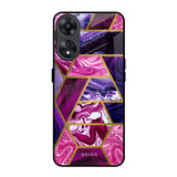 Electroplated Geometric Marble Oppo A78 5G Glass Back Cover Online