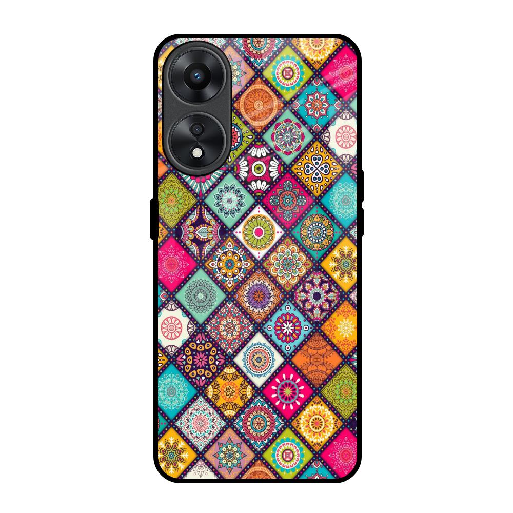 Multicolor Mandala Oppo A78 5G Glass Back Cover Online