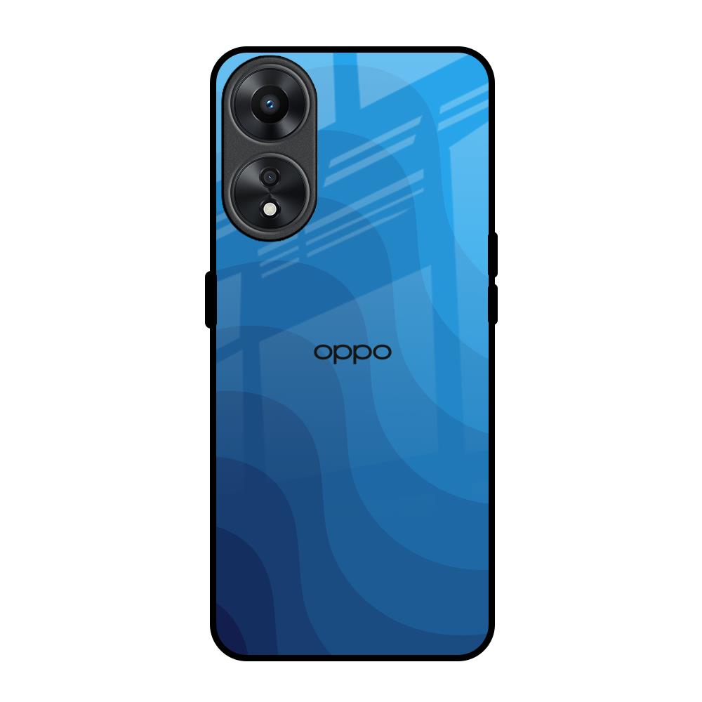 Blue Wave Abstract Oppo A78 5G Glass Back Cover Online