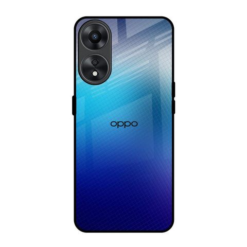 Blue Rhombus Pattern Oppo A78 5G Glass Back Cover Online