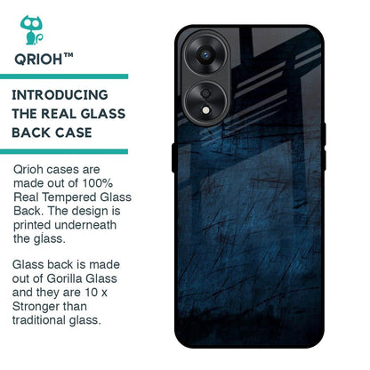 Dark Blue Grunge Glass Case for Oppo A78 5G