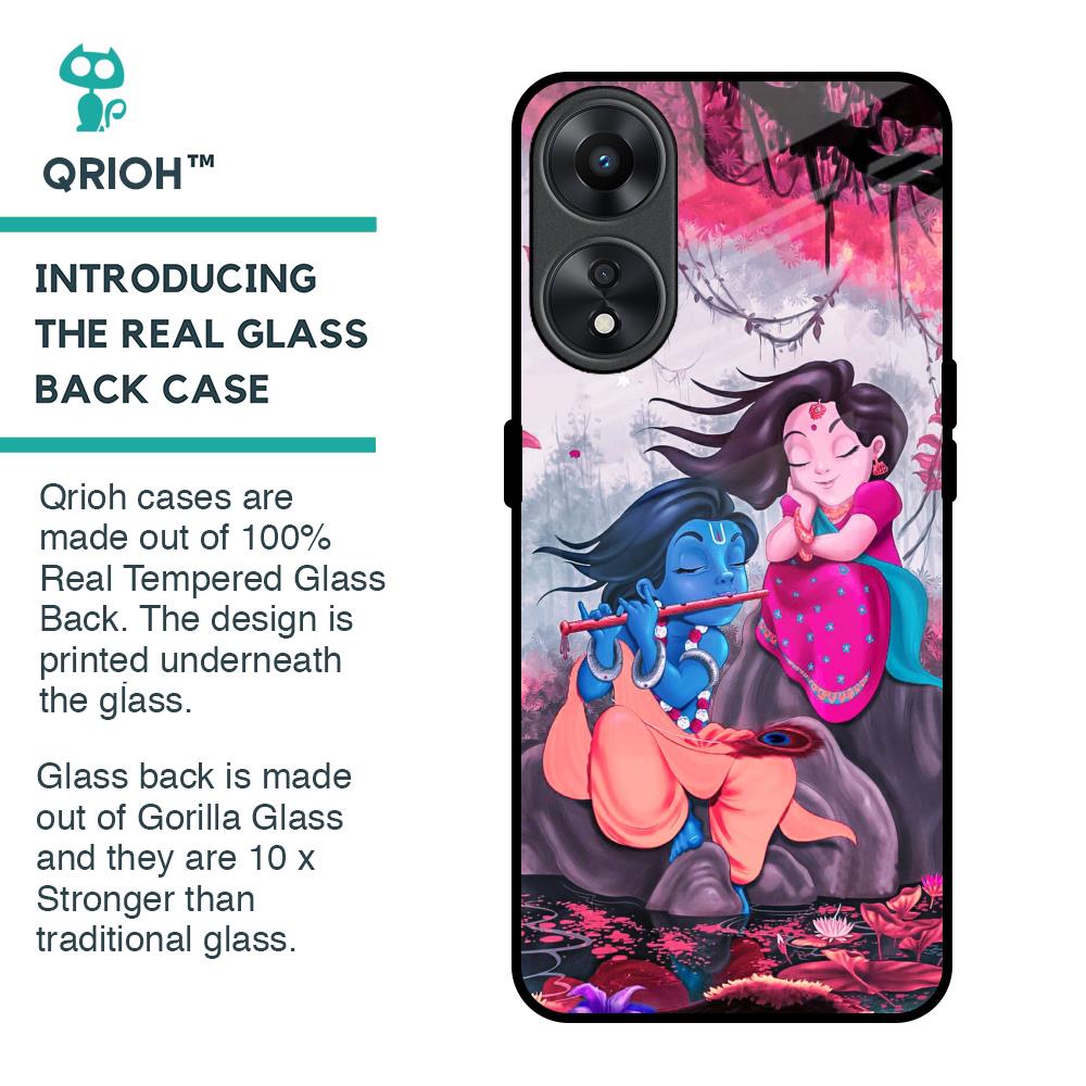 Radha Krishna Art Glass Case for Oppo A78 5G