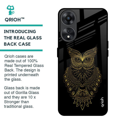 Golden Owl Glass Case for Oppo A78 5G