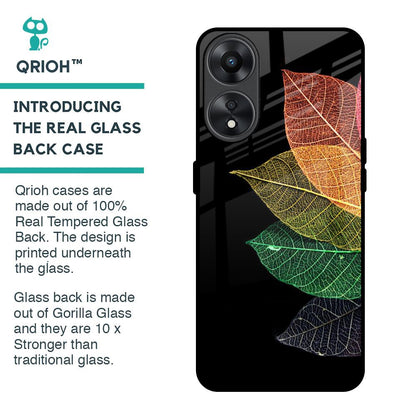 Colorful Leaves Glass Case for Oppo A78 5G