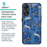 Blue Cheetah Glass Case for Oppo A78 5G