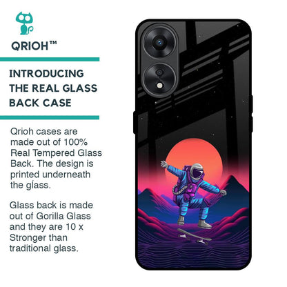 Retro Astronaut Glass Case for Oppo A78 5G